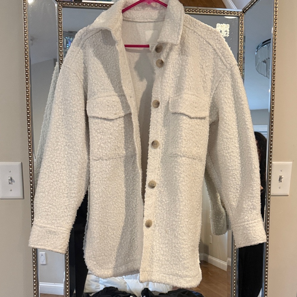 Cozy Cream Sherpa Button-Up Shacket
